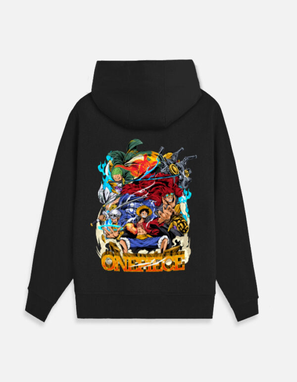 Aethel Moda’ One Piece Unisex Hoodie, Black, Anime Theme, Zipper Hoodie