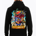 Aethel Moda’ One Piece Unisex Hoodie, Black, Anime Theme, Zipper Hoodie