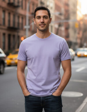 Purple Supima Front Supima Cotton Men Round Neck Pure Cotton T-Shirt