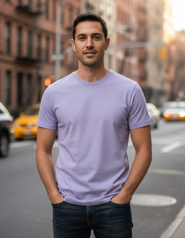Purple Supima Front Supima Cotton Men Round Neck Pure Cotton T-Shirt