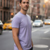 Purple Supima Right Supima Cotton Men Round Neck Pure Cotton T-Shirt