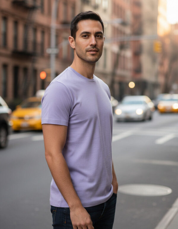 Purple Supima Right Supima Cotton Men Round Neck Pure Cotton T-Shirt