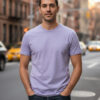 Purple-Supima-Front-1.jpg Supima Cotton Men Round Neck Pure Cotton T-Shirt